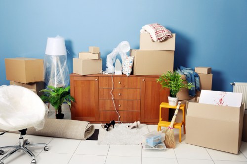 Professional home moves in Bexleyheath with packed boxes and moving van