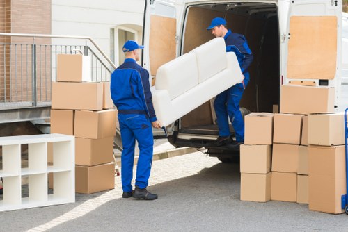 Removal van parked on a residential street in Bexleyheath