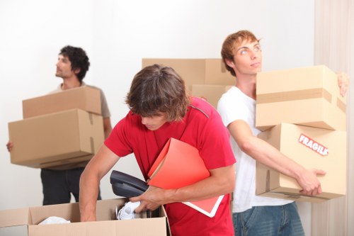 Careful loading of household items for a local move