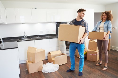 Careful packing materials used for fragile items during a move